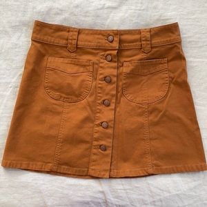Madewell button front mini skirt